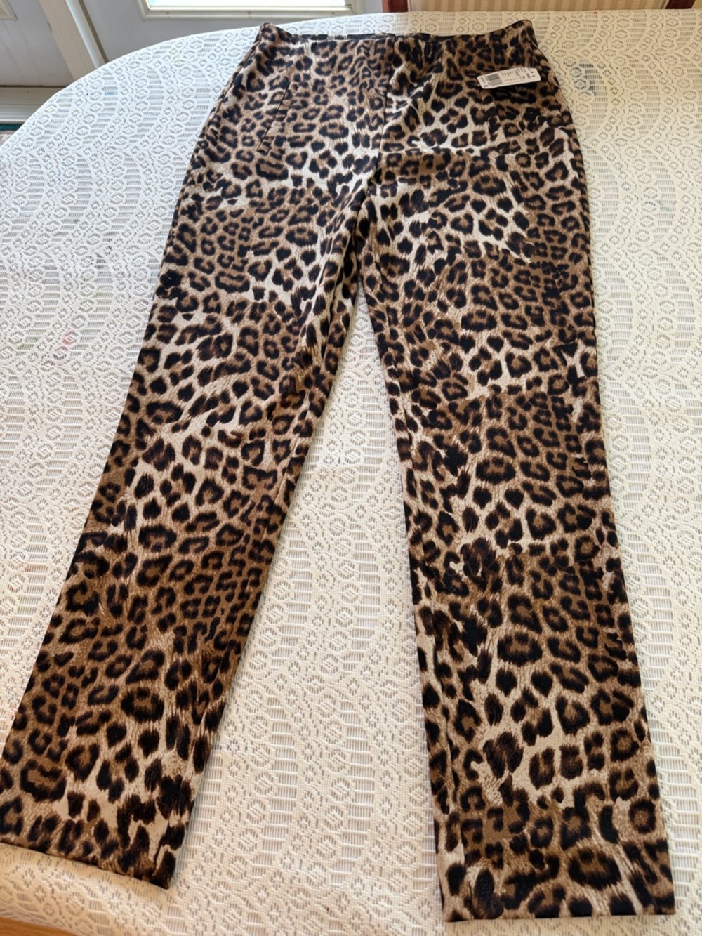 Joseph Ribkoff Leopard Print Cropped Pants - Brown Black Cream
